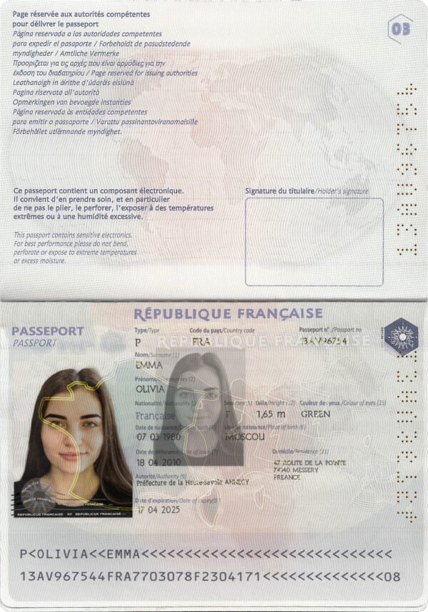 France Passport PSD Template 1200 DPI - Ultra High Resolution, Editable Design - Image 4