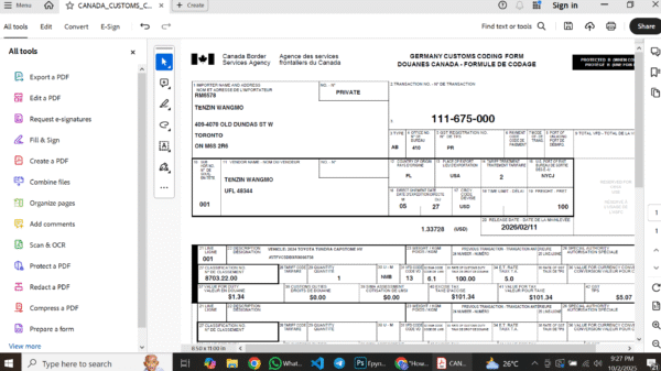 Canada Customs Coding Form PDF Template - Editable, Multi-Purpose Design - Image 4