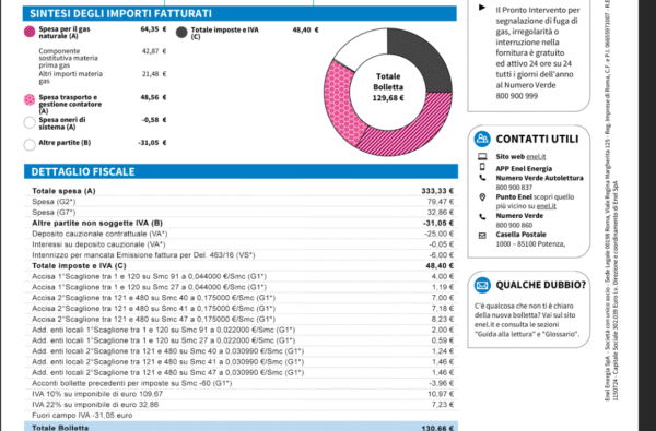 Italy enel Gas Utility Bill PSD Template - Editable, Multi-Purpose Design - Image 3