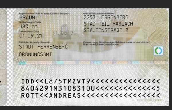 Germany ID Card V2 PSD Template (Version 2) – Fully Editable & Instant Download - Image 5