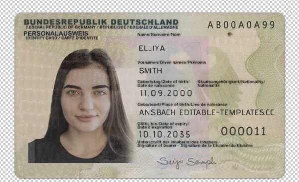 Germany ID Card V1 PSD Template (Version 1) – Fully Editable & Instant Download - Image 4
