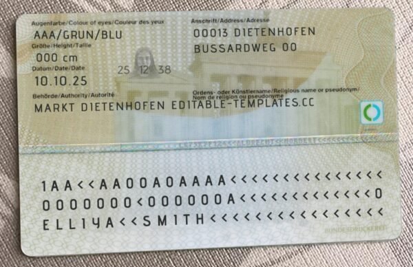 Germany ID Card V1 PSD Template (Version 1) – Fully Editable & Instant Download - Image 5