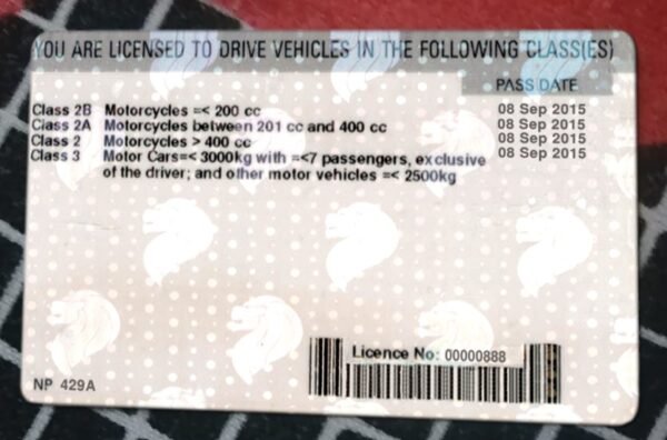 Singapore Driving Licence PSD Template (Version 2) – Fully Editable & Instant Download - Image 3