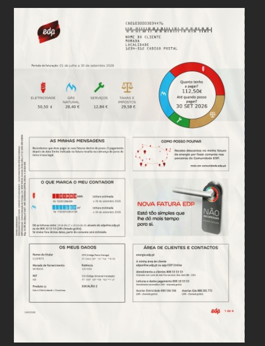 Portugal EDP Utility Bill PSD Template – Fully Editable & Instant Download - Image 4