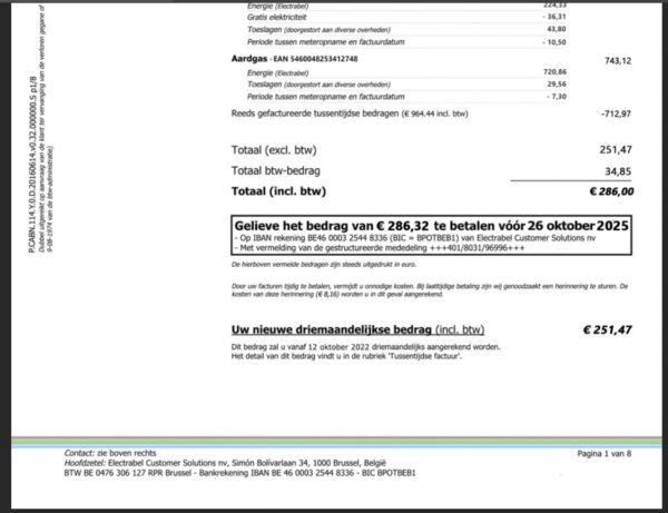 Belgium Electrabel Utility Bill PSD Template  – Fully Editable & Instant Download - Image 5