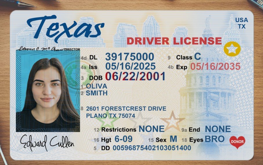 USA Texas Driver's License V1 PSD Template  – Fully Editable & Instant Download - Image 2