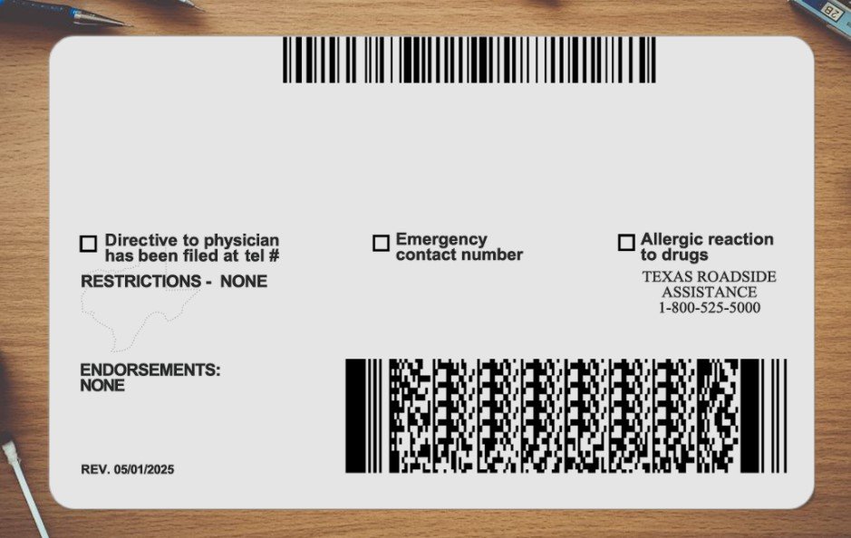 USA Texas Driver's License V1 PSD Template  – Fully Editable & Instant Download - Image 3