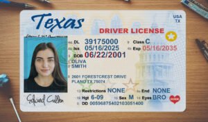 USA Texas Driver's License V1 PSD Template – Fully Editable & Instant Download