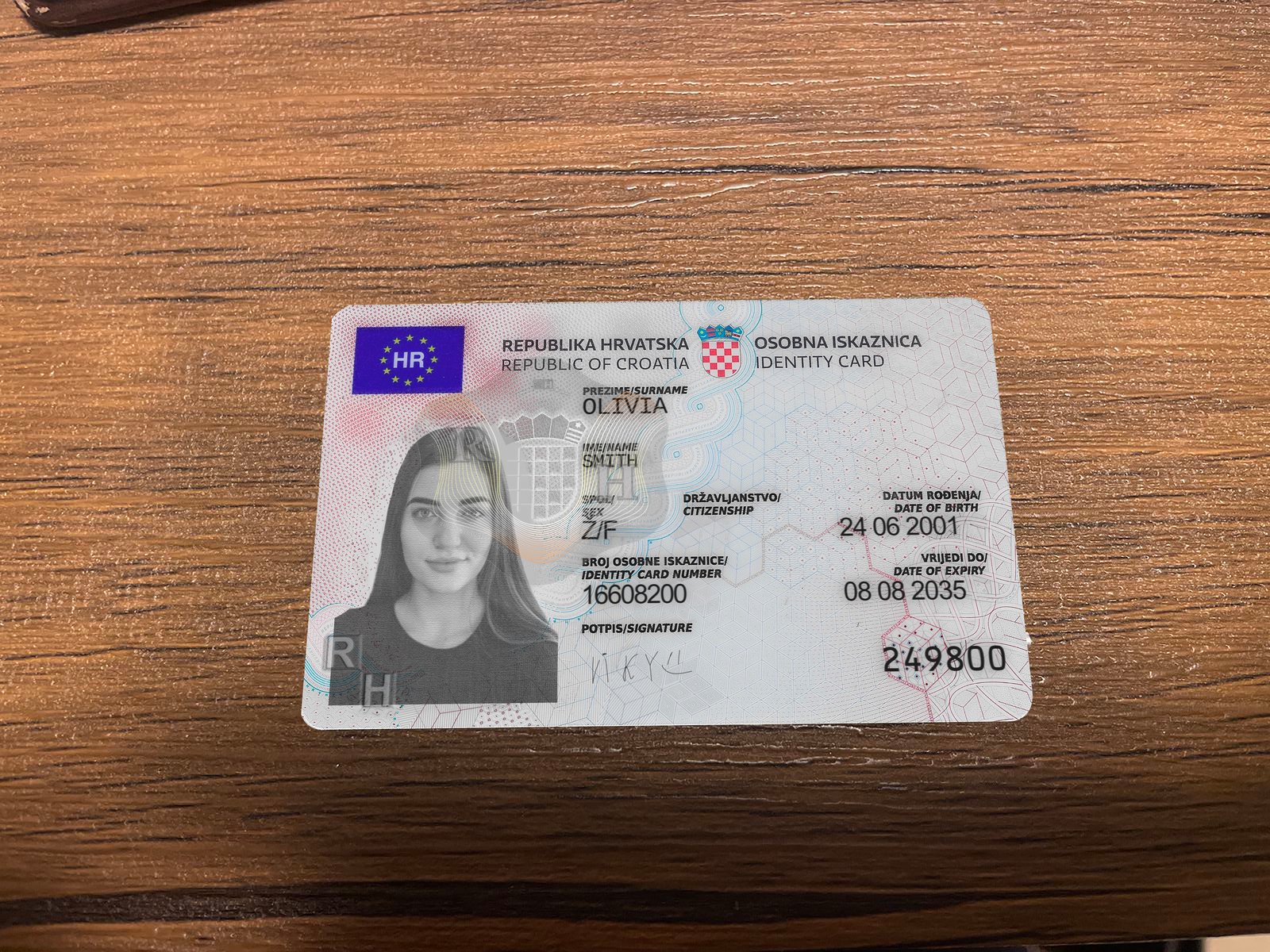 Croatia ID Card PSD Template (Version 3) – Fully Editable & Instant Download