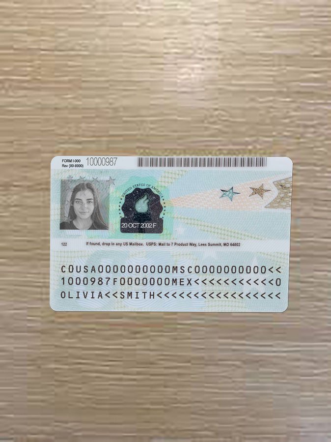 USA Green Card Resident Permanent V3 PSD Template (Version 3) – Fully Editable & Instant Download - Image 2