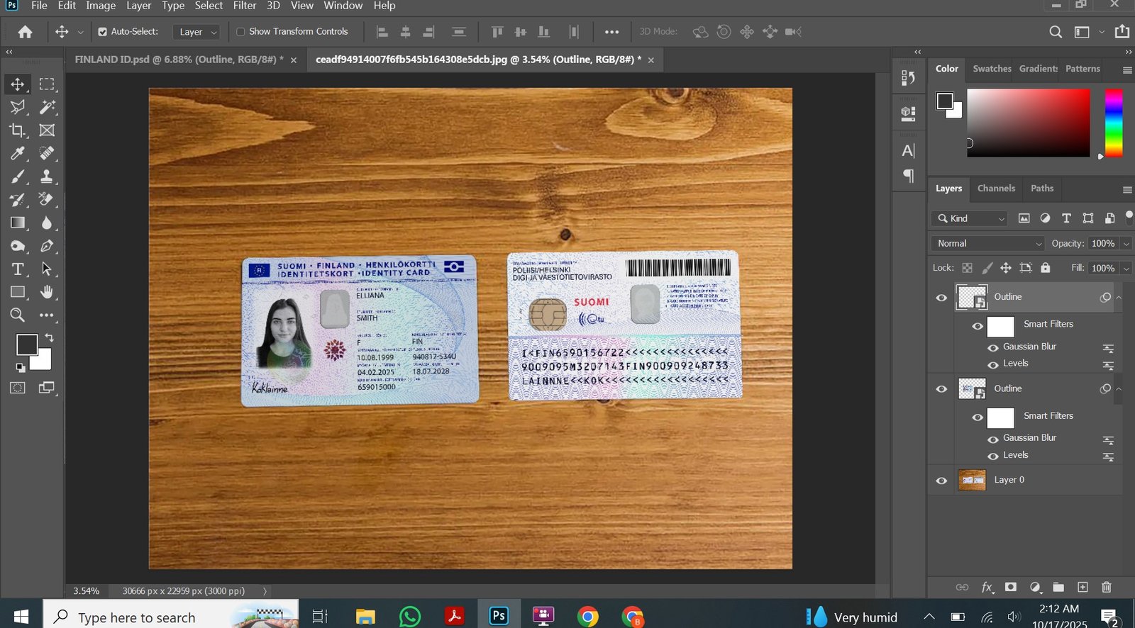 Finland ID Card PSD Template Preview