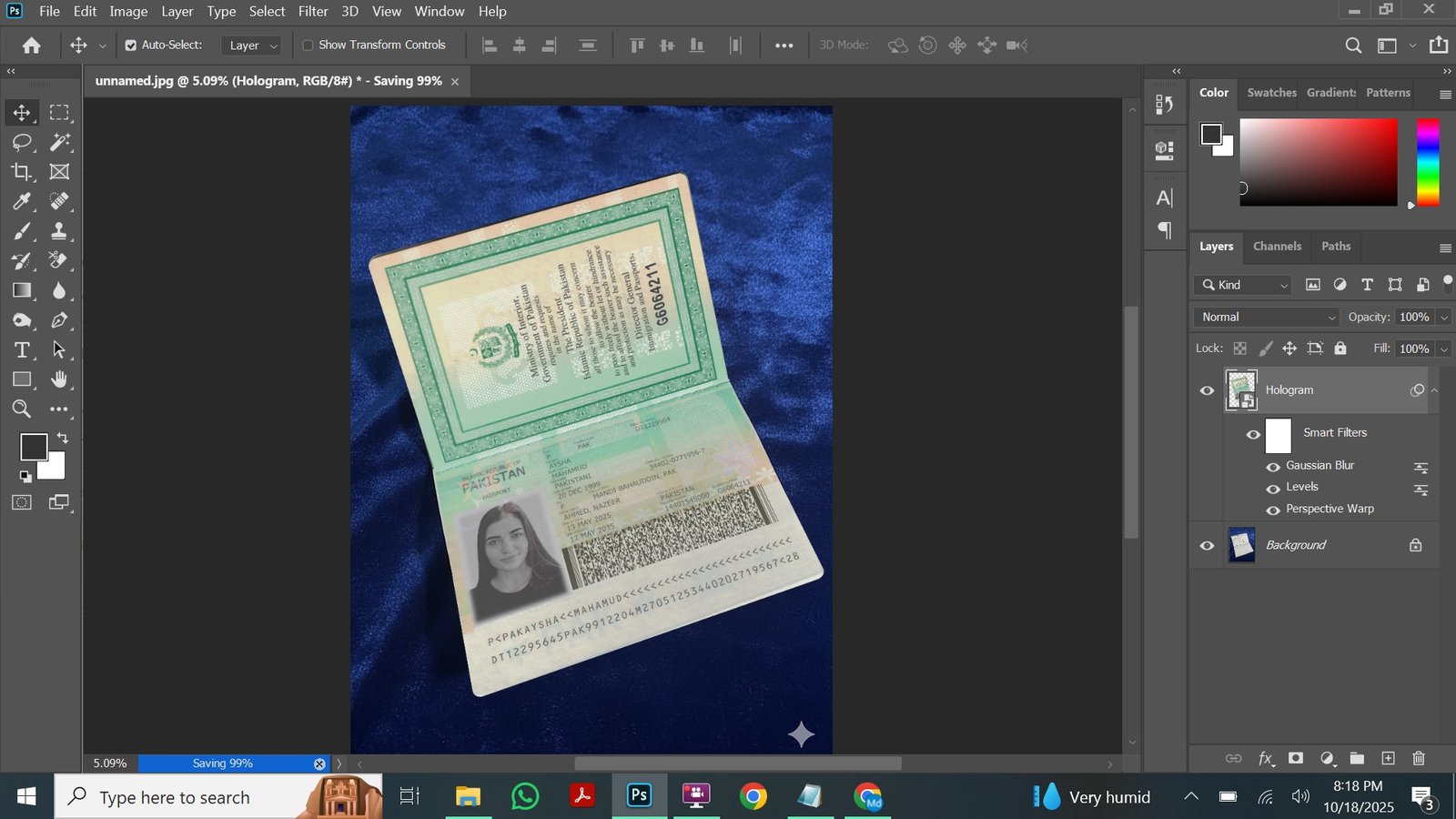 Pakistan Passport PSD Template Preview