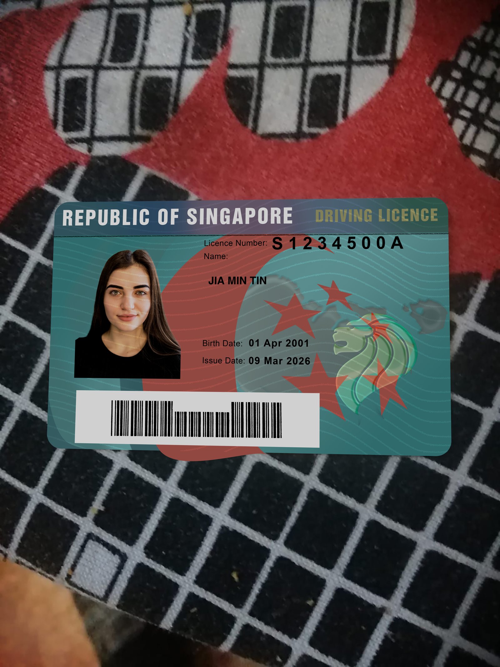 Singapore Driving Licence PSD Template (Version 2) – Fully Editable & Instant Download