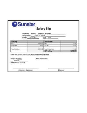 Sunstar Lorry Driver Salary Slip Template - Editable PDF Paystub for Malaysia Transport Companies