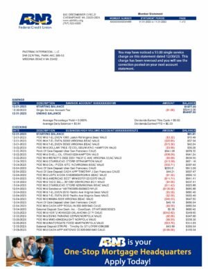 ABNG USA Bank Statement PDF Template – Fully Editable & Instant Download