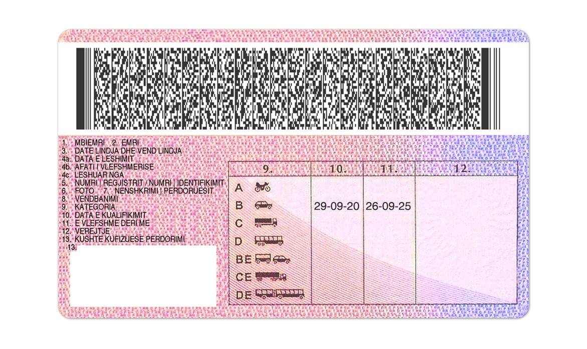 Albania Driving Licence PSD Template (Version 2) – Fully Editable & Instant Download - Image 2