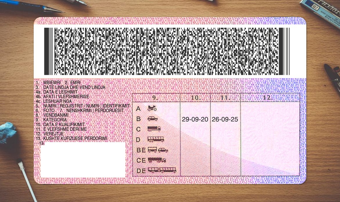 Albania Driving Licence PSD Template (Version 2) – Fully Editable & Instant Download - Image 3