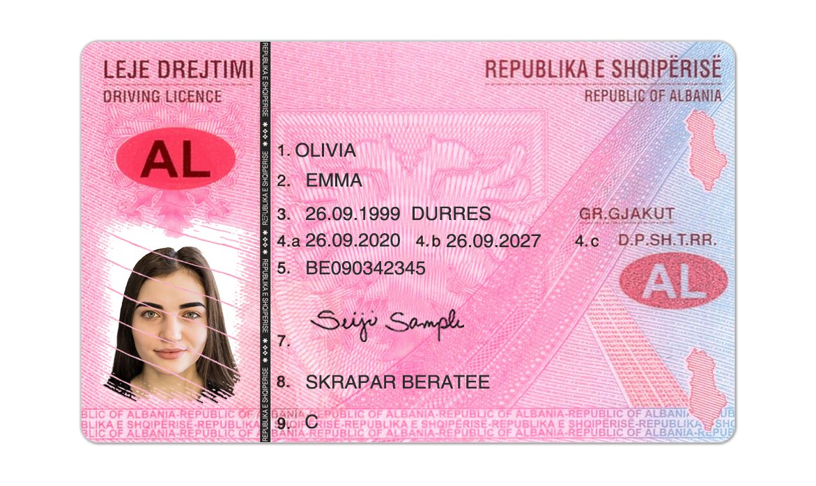 Albania Driving Licence PSD Template (Version 2) – Fully Editable & Instant Download - Image 4