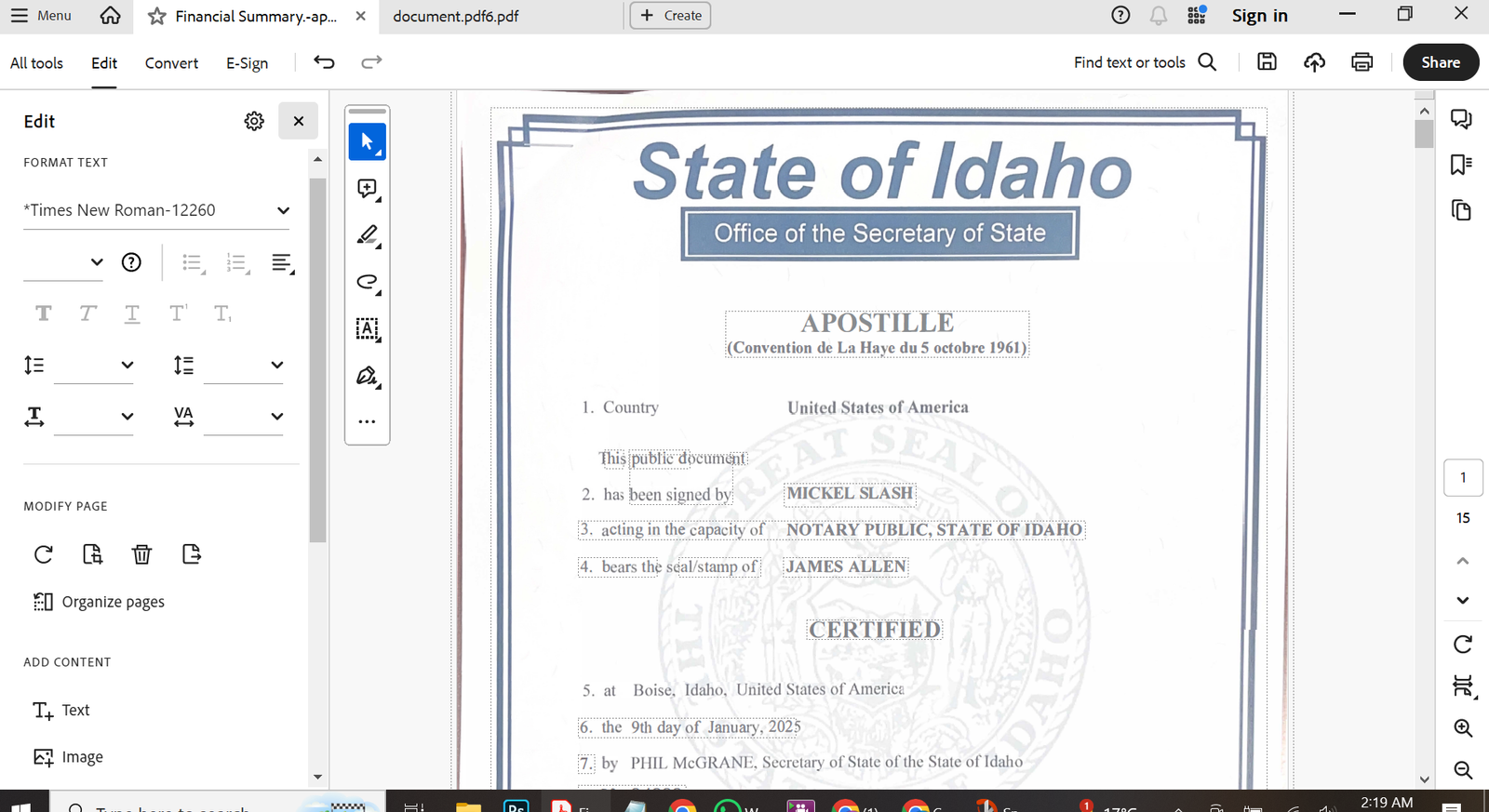 Western Reserve Mining Company Financial Statement Preview