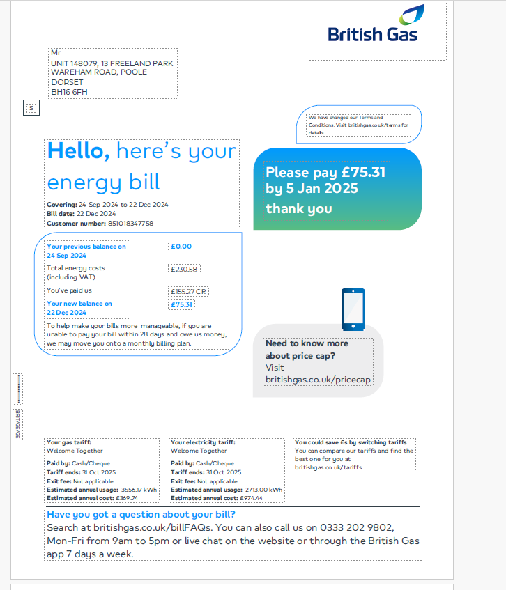 UK British Gas Utility Bill PDF Download 2025 - Image 2