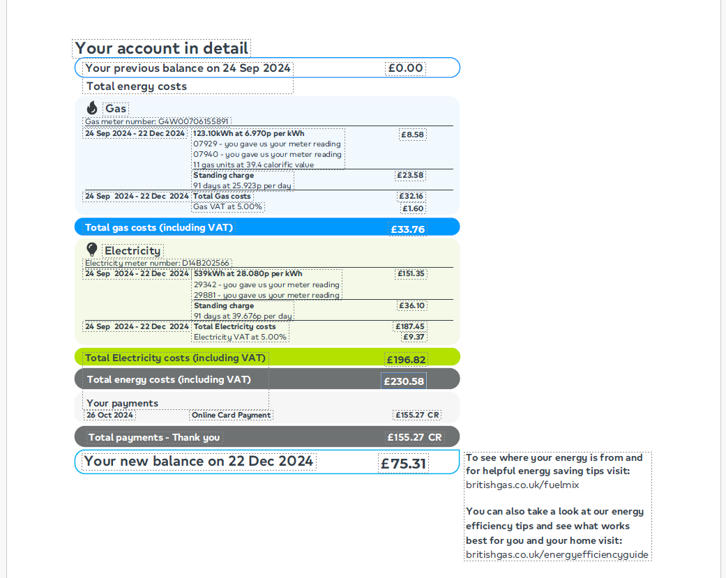 UK British Gas Utility Bill PDF Download 2025 - Image 3